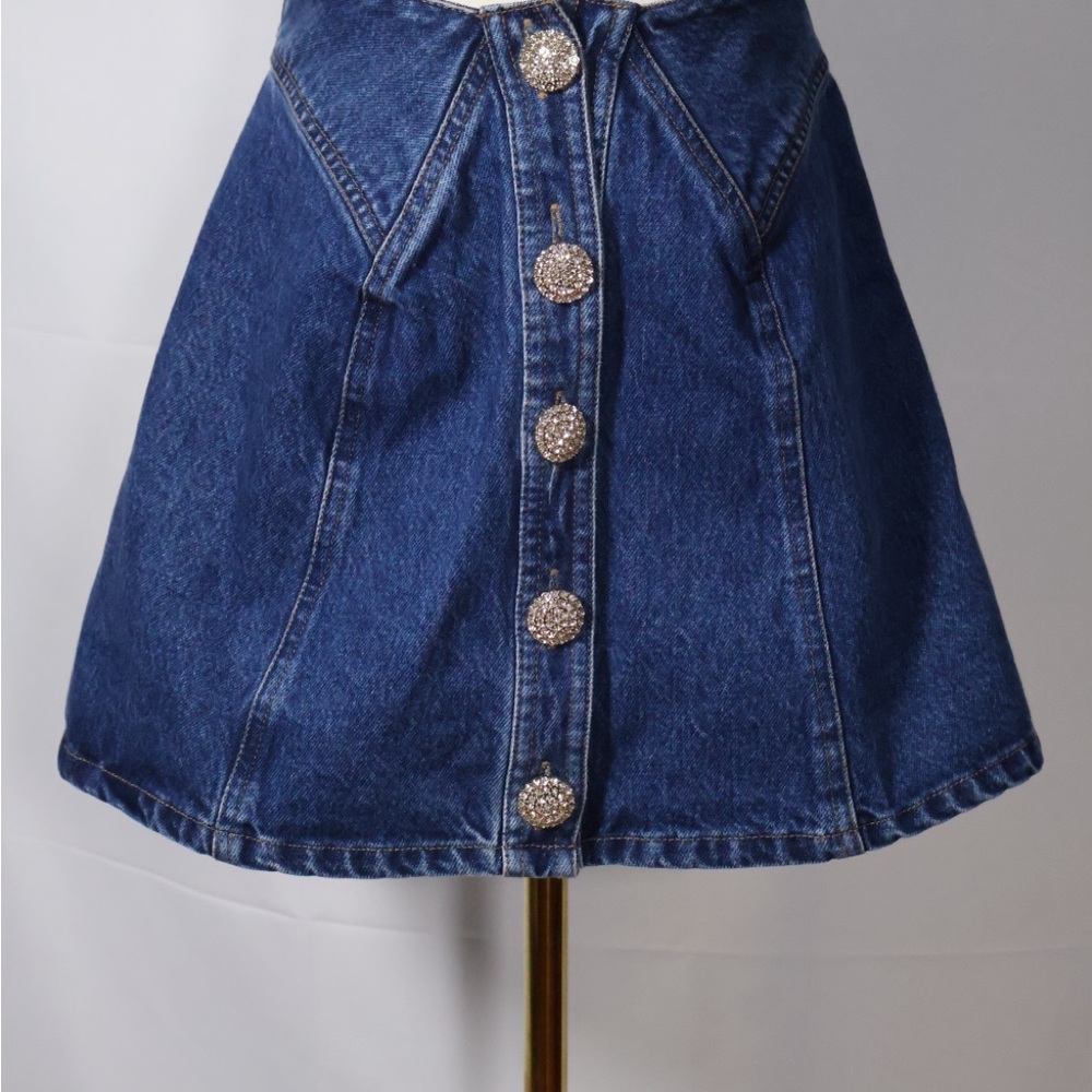 Denim Button-Up Skirt